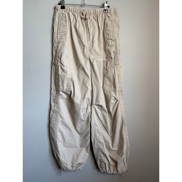 refuge Pants - Refuge Womens Beige Tan Cargo Utility Pants Size S Gorpcore Streetwear Baggy